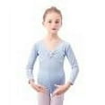 thumbnail image 1 of Wancir Long Sleeve Leotards for Girls Velvet Ballet Gymnastics Dancewear Bodysuit Outfit, 1 of 9