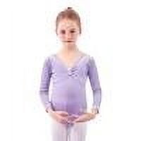 Wancir Long Sleeve Leotards for Girls Velvet Ballet Gymnastics Dancewear Bodysuit Outfit