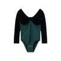 Wancir Long Sleeve Leotards for Girls Velvet Ballet Gymnastics Dancewear Bodysuit Outfit