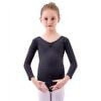 Wancir Long Sleeve Leotards for Girls Velvet Ballet Gymnastics Dancewear Bodysuit Outfit