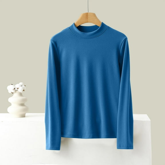 Wancir Long Sleeve Thermal Shirt for Women Light Fleece Tops Fall 2024 Crew Neck Casual Basic T-Shirts