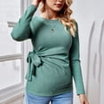 thumbnail image 1 of Wancir Maternity Shirts Women's Casual Maternity Tops Pregnancy Puff Sleeve Tunic Top Tie Front Wrap Maternity Clothes, 1 of 7
