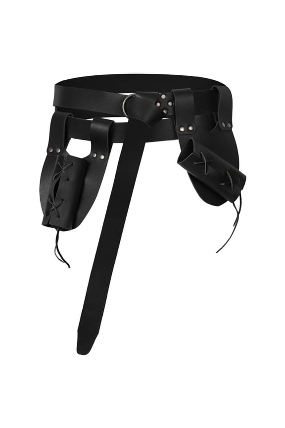 Wancir Medieval Embossed PU Leather O-Ring Belt, Retro Renaissance Knight Belt