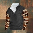 thumbnail image 1 of Wancir Men Fashion Aztec Cowboy Hoodies Retro Ethnic Printed Pullovers Zipper Stand Collar Long Sleeve Loose Tops, 1 of 3