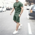 thumbnail image 1 of Wancir Men Short Sets Outfits 2 Piece Casual Summer Tracksuits Short Sleeve Muscle Gym Workout Athletic Sports Suits Sets, 1 of 5