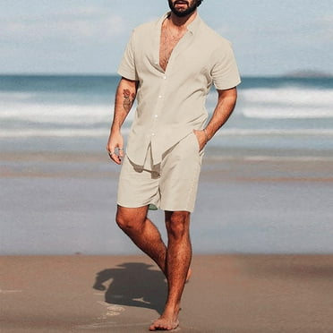 Wancir Men Short Sets Outfits 2 Piece Casual Summer Tracksuits Short Sleeve Muscle Gym Workout Athletic Sports Suits Sets