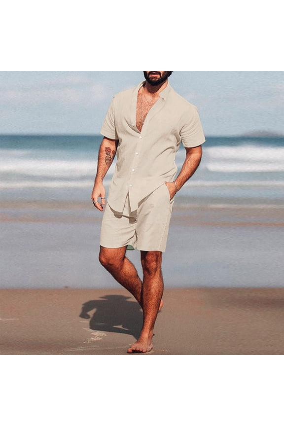 Wancir Men Short Sets Outfits 2 Piece Casual Summer Tracksuits Short Sleeve Muscle Gym Workout Athletic Sports Suits Sets