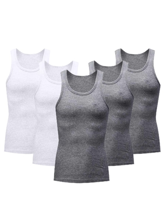 Wancir Men's 5-Pack Compression Shirt Set Ultra-Thin & High-Elasticity for Gym/Daily Training