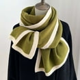 thumbnail image 1 of Wancir Men's And Women's Border Knitted Yarn Versatile Warm Block Color Blocked Scarf, 1 of 2