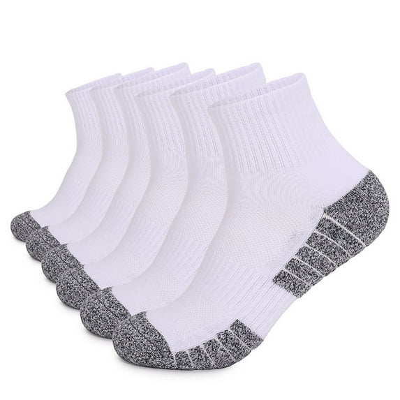 Wancir Men's Ankle Athletic Socks Quarter Cushion Moisture Wicking Running Sports Work Socks(6 Pairs)
