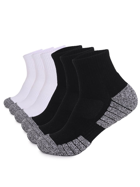 Wancir Men's Ankle Athletic Socks Quarter Cushion Moisture Wicking Running Sports Work Socks(6 Pairs)