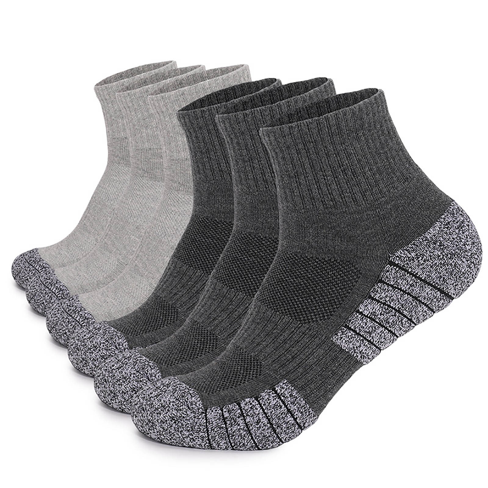 Wancir Men's Ankle Athletic Socks Quarter Cushion Moisture Wicking Running Sports Work Socks(6 Pairs)