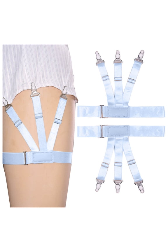Wancir Men's Anti-Slip Sock Garters Elastic Leg Bands with Adjustable Clip
