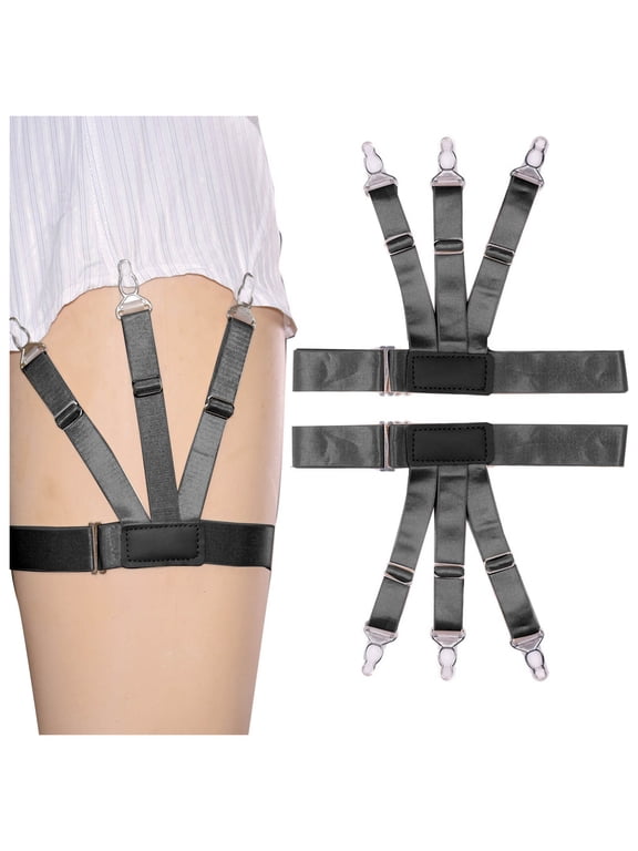 Wancir Men's Anti-Slip Sock Garters Elastic Leg Bands with Adjustable Clip