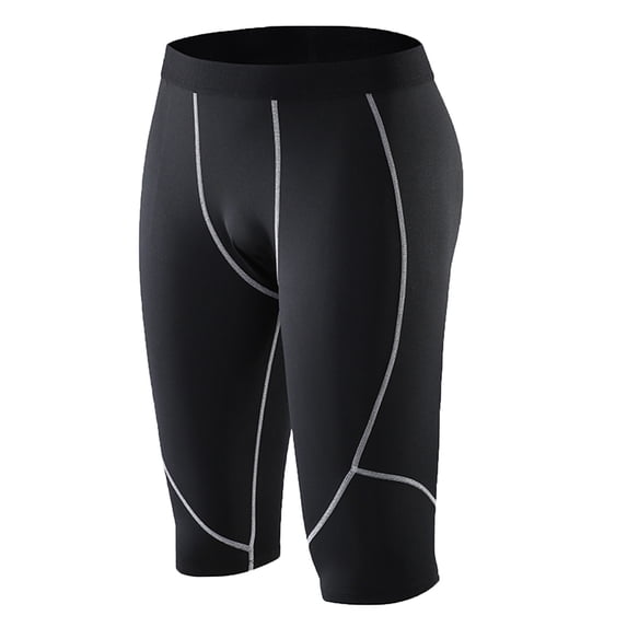 Wancir Men's Athletic 3/4 Compression Pants Sports Performance Active Cool Dry Running Tights Capri Athletic Velour