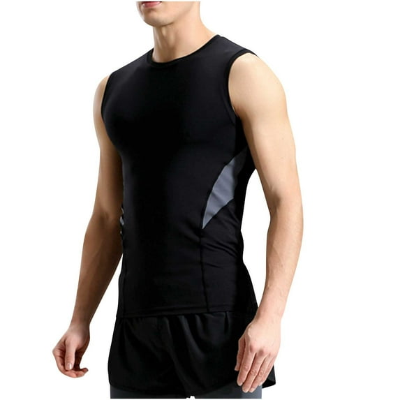 Wancir Men's Athletic Compression Shirt Sleeveless Muscle Dry Fit Workout Tank Top for Running Training