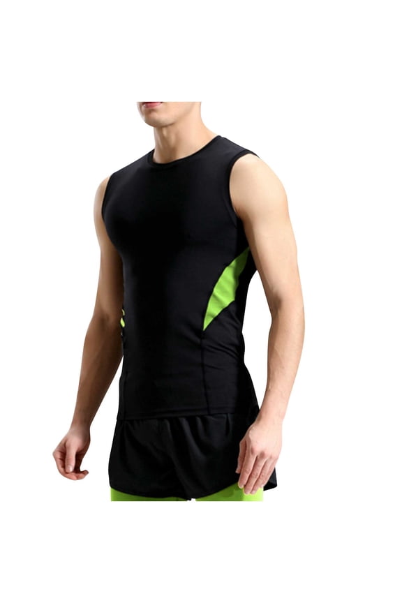 Wancir Men's Athletic Compression Shirt Sleeveless Muscle Dry Fit Workout Tank Top for Running Training