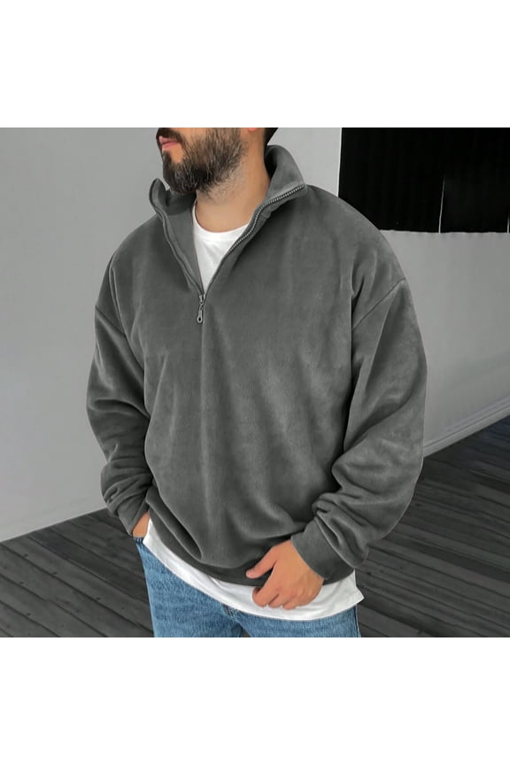 Wancir Men's Athletic Shirts Long Sleeve 1/4 Zip Lightweight Fleece Lined Golf Active Pullover Workout Shirts Sweatshirt