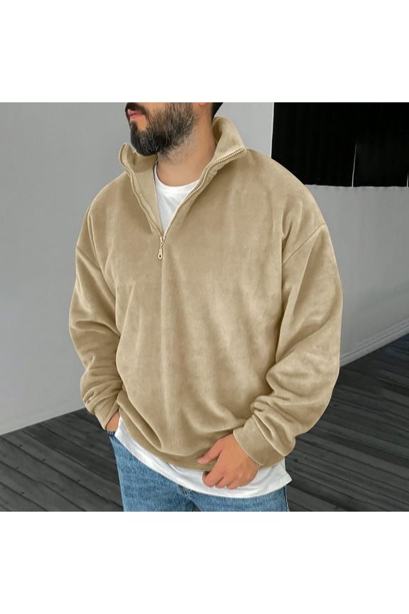 Wancir Men's Athletic Shirts Long Sleeve 1/4 Zip Lightweight Fleece Lined Golf Active Pullover Workout Shirts Sweatshirt