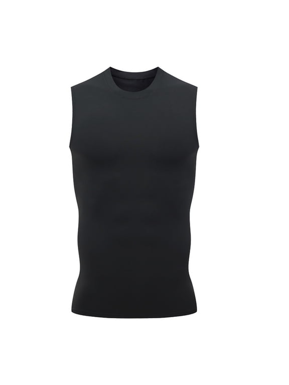 Wancir Men's Big and Tall Compression Sleeveless Shirt Athletic Compression Shirt Shaper Running Tank Top