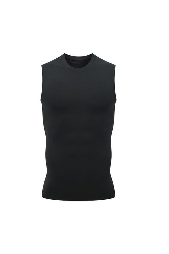 Wancir Men's Big and Tall Compression Sleeveless Shirt Athletic Compression Shirt Shaper Running Tank Top