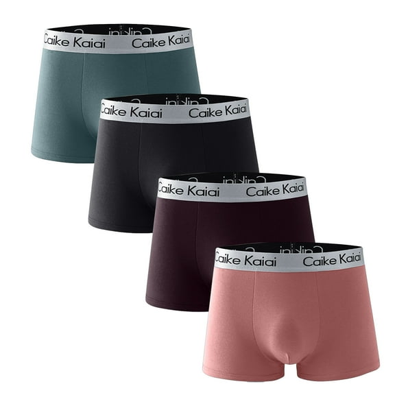 Wancir Men's Boxer Briefs, Soft and Breathable Cotton Underwear with ComfortFlex Waistband, 4 pack