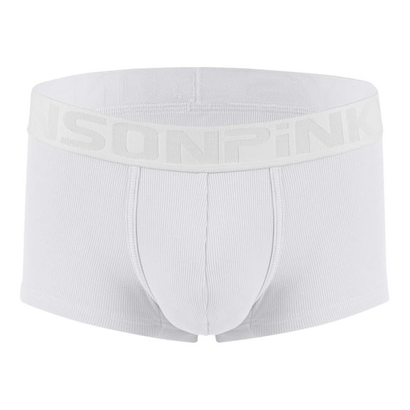 Wancir Men's Boxers Briefs Solid Underwear Soft Strench Boxers Briefs Breathable Athletic Underwear