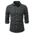 thumbnail image 1 of Wancir Men's Button Down Regular Fit Fashion Lightweight Dress Shirt Long Sleeve Plaid Flannel Casual Shirts Shacket, 1 of 7