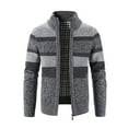 thumbnail image 1 of Wancir Men's Cardigan Sweaters Full Zip Sweaters Stand Collar Casual Knitted Cardigan with Pockets, 1 of 8