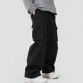 thumbnail image 1 of Wancir Men's Cargo Sweatpants Open Bottom Drawstring Baggy Joggers Loose Fit Tech Athletic Workout Gym Pants, 1 of 1