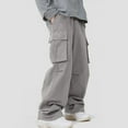 thumbnail image 1 of Wancir Men's Cargo Sweatpants Open Bottom Drawstring Baggy Joggers Loose Fit Tech Athletic Workout Gym Pants, 1 of 9