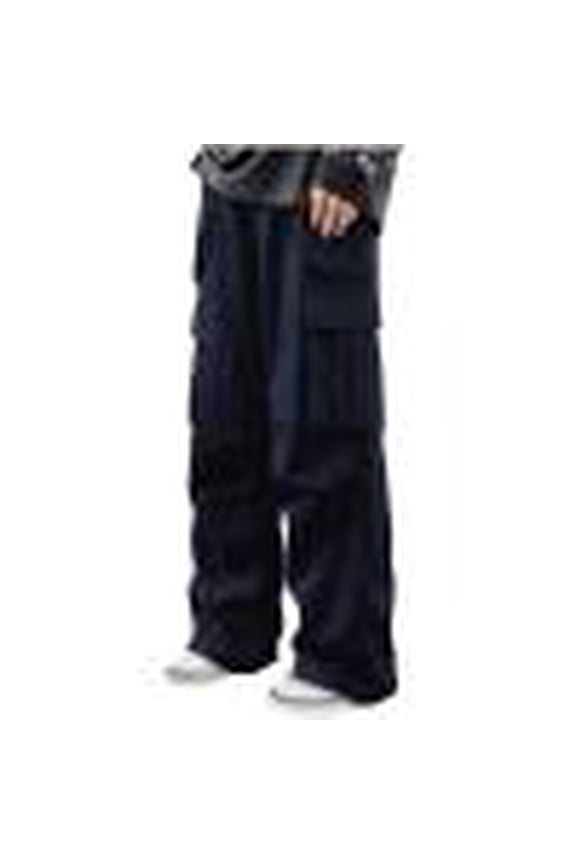 Wancir Men's Casual Cargo Pants Elastic Waist Drawstring Tapered Pants Athletic Techwear Joggers Pants with Flap Pockets