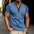 thumbnail image 1 of Wancir Men's Casual Henley Shirts Classic Button Cotton Short Sleeve T-Shirt Summer Basic Solid Lightweight Tees Tops, 1 of 9