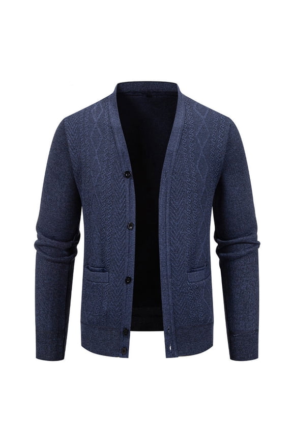 Wancir Men's Casual Long Sleeve Shawl Collar Buttons Down Cable Knit Cardigan Sweater