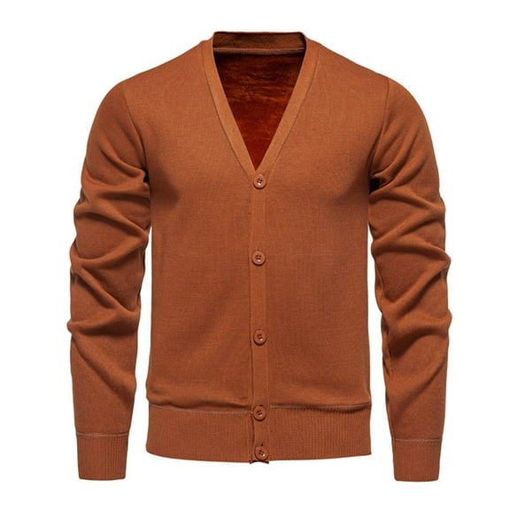 Wancir Men's Casual Long Sleeve Shawl Collar Buttons Down Cable Knit Cardigan Sweater