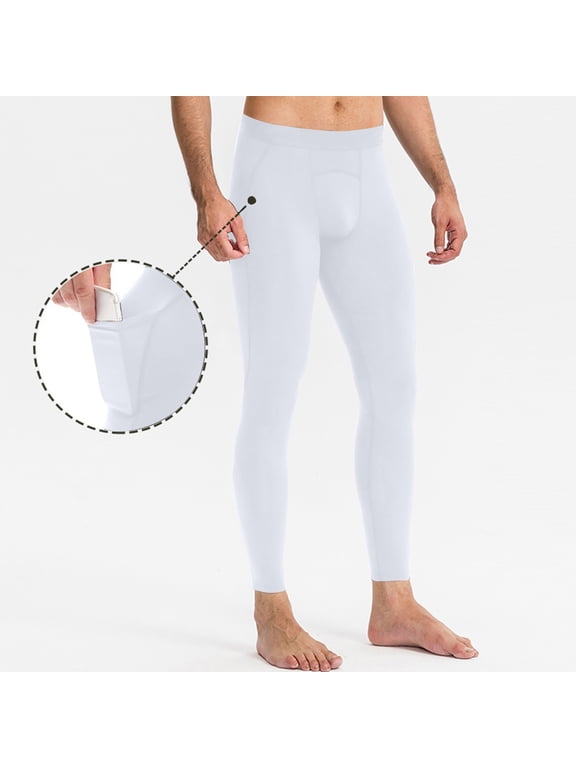 Wancir Men's Compression Pants with Pockets, Athletic Leggings Baselayer Workout Tights for Running Yoga Gym Basketball