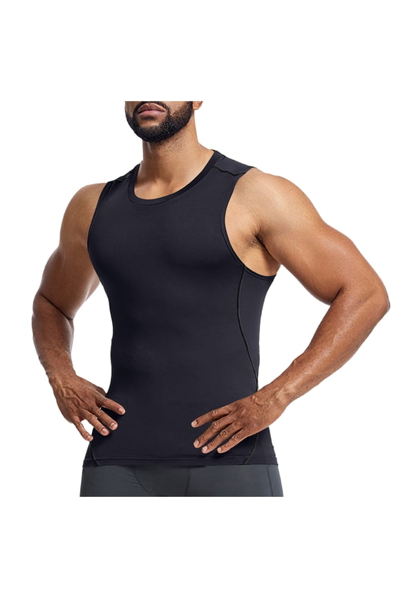 Wancir Men's Compression Shirts Sleeveless Tank Top Dry Fit Athletic Workout Sports Running Base Layer Undershirt