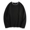Wancir Men's Crewneck Sweatshirts Oversized Waffle Knit Texture Patchwork Long Sleeve Casual Lightweight Pullover Shirt