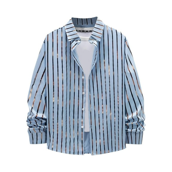 Wancir Men's Dress Shirts Luxury Jacquard Printed Long Sleeve Casual Regular Fit Button Down Shirts Wedding Party Prom Shirt