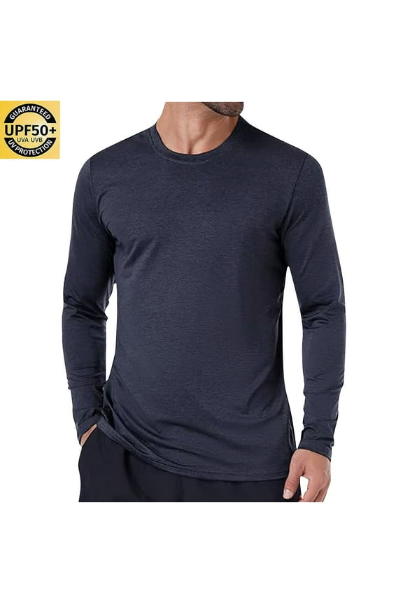 Wancir Men's Dri-Power Cotton Blend Long Sleeve Tees, Moisture Wicking, Odor Protection, UPF 30+, Sizes S-2XL