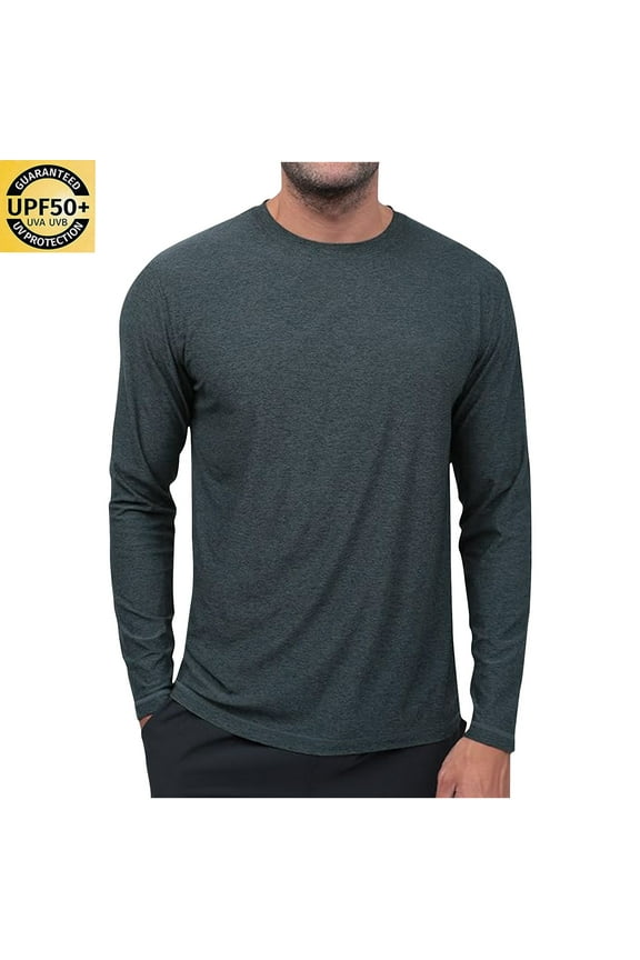 Wancir Men's Dri-Power Cotton Blend Long Sleeve Tees, Moisture Wicking, Odor Protection, UPF 30+, Sizes S-2XL