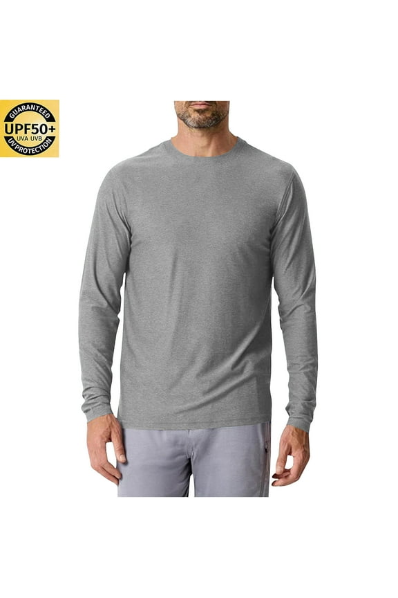 Wancir Men's Dri-Power Cotton Blend Long Sleeve Tees, Moisture Wicking, Odor Protection, UPF 30+, Sizes S-2XL