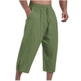 thumbnail image 1 of Wancir Men's Fashion Casual Solid Color Pockets Elastic Rope Pants Sports Fitness Pants, 1 of 5
