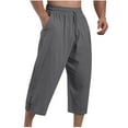 thumbnail image 1 of Wancir Men's Fashion Casual Solid Color Pockets Elastic Rope Pants Sports Fitness Pants, 1 of 5