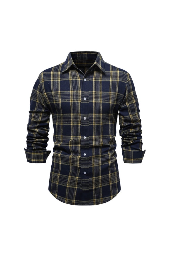 Wancir Men's Flannel Shirts Long Sleeve Plaid Checkered Brushed Casual Western Cowboy Pearl Snap Shirt