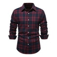 thumbnail image 1 of Wancir Men's Flannel Shirts Long Sleeve Plaid Checkered Brushed Casual Western Cowboy Pearl Snap Shirt, 1 of 7