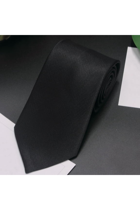 Wancir Men's Jacquard Polyester Tie 3.15 Inch Width Solid Color for Business Formal