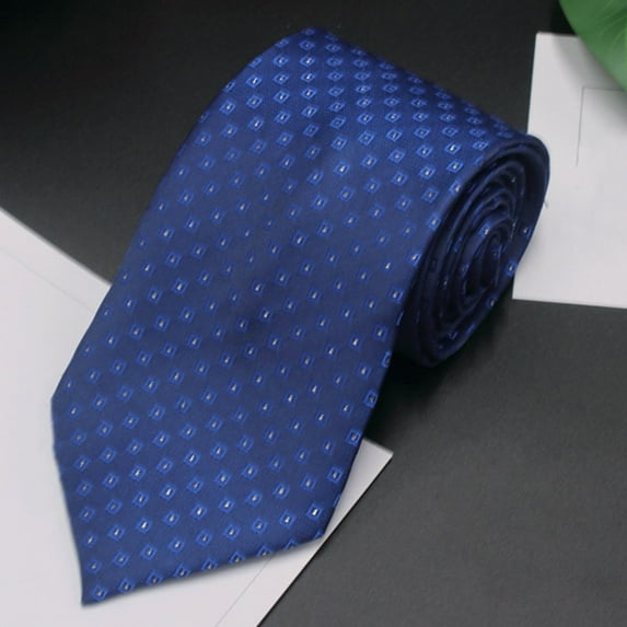 Wancir Men's Jacquard Polyester Tie 3.15 Inch Width Solid Color for Business Formal