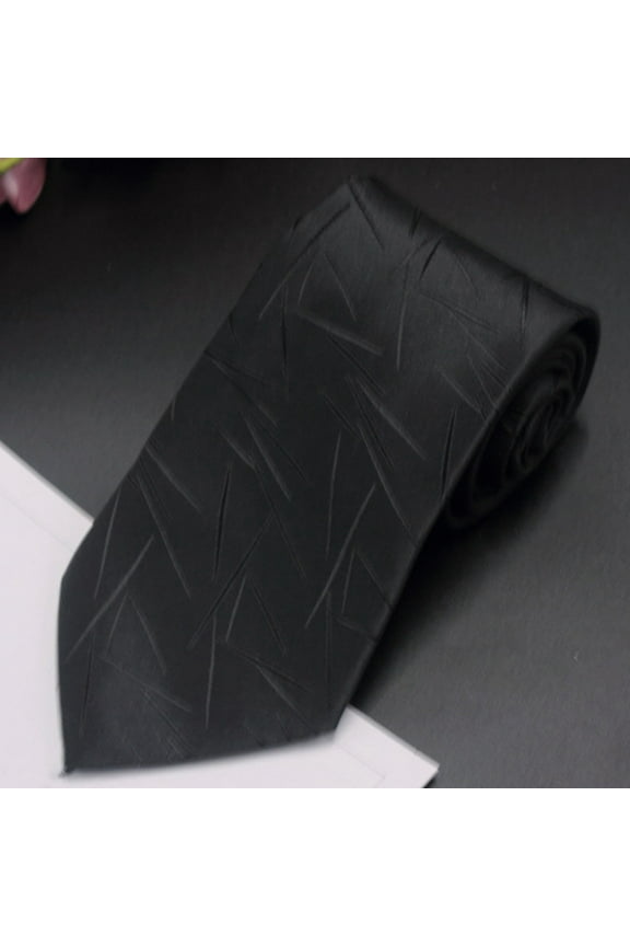 Wancir Men's Jacquard Polyester Tie 3.15 Inch Width Solid Color for Business Formal