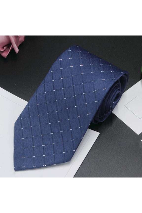 Wancir Men's Jacquard Polyester Tie 3.15 Inch Width Solid Color for Business Formal